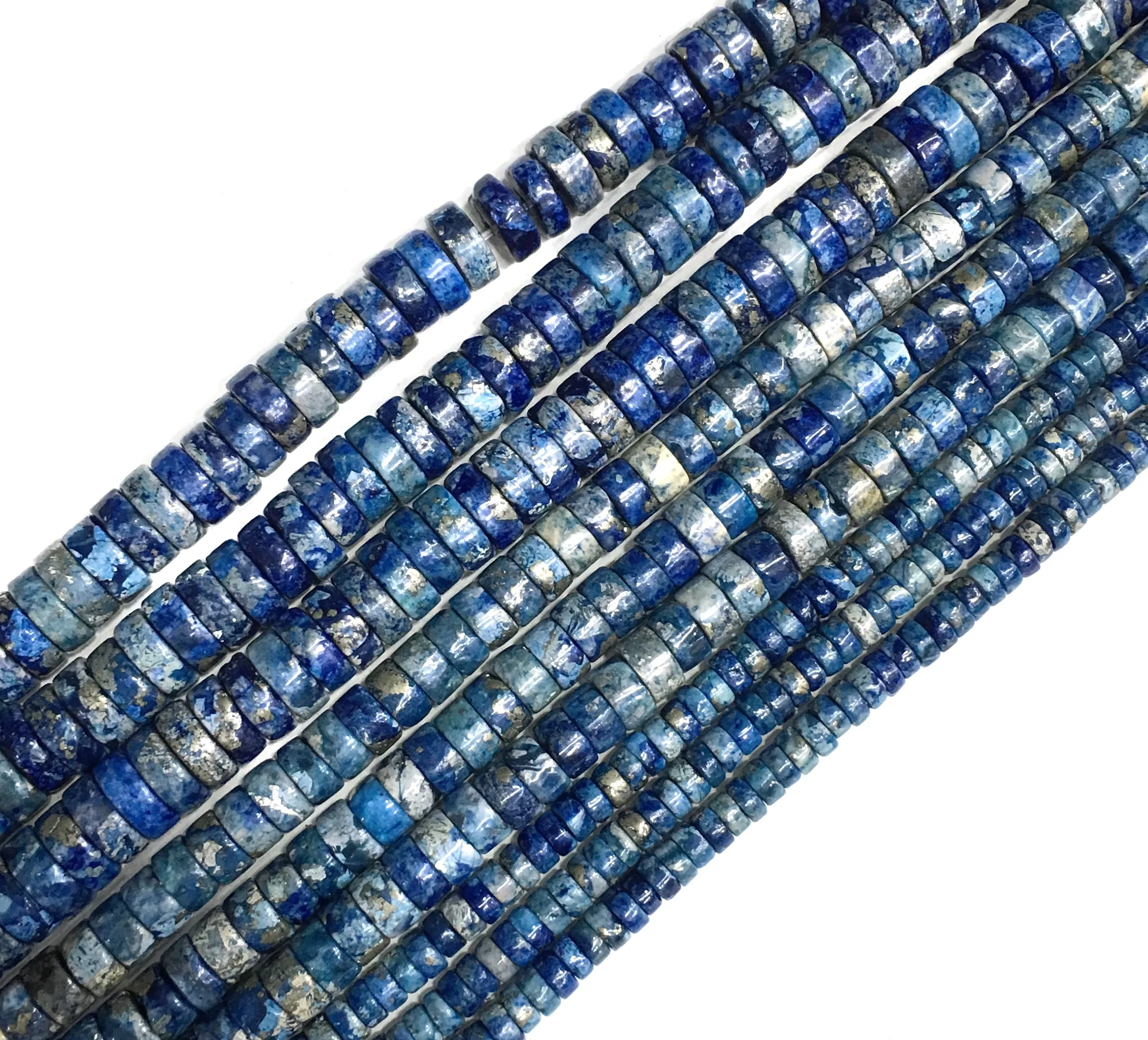 Натуральный Синий осадочный диск Rondelle свободный бисер исцеляющий