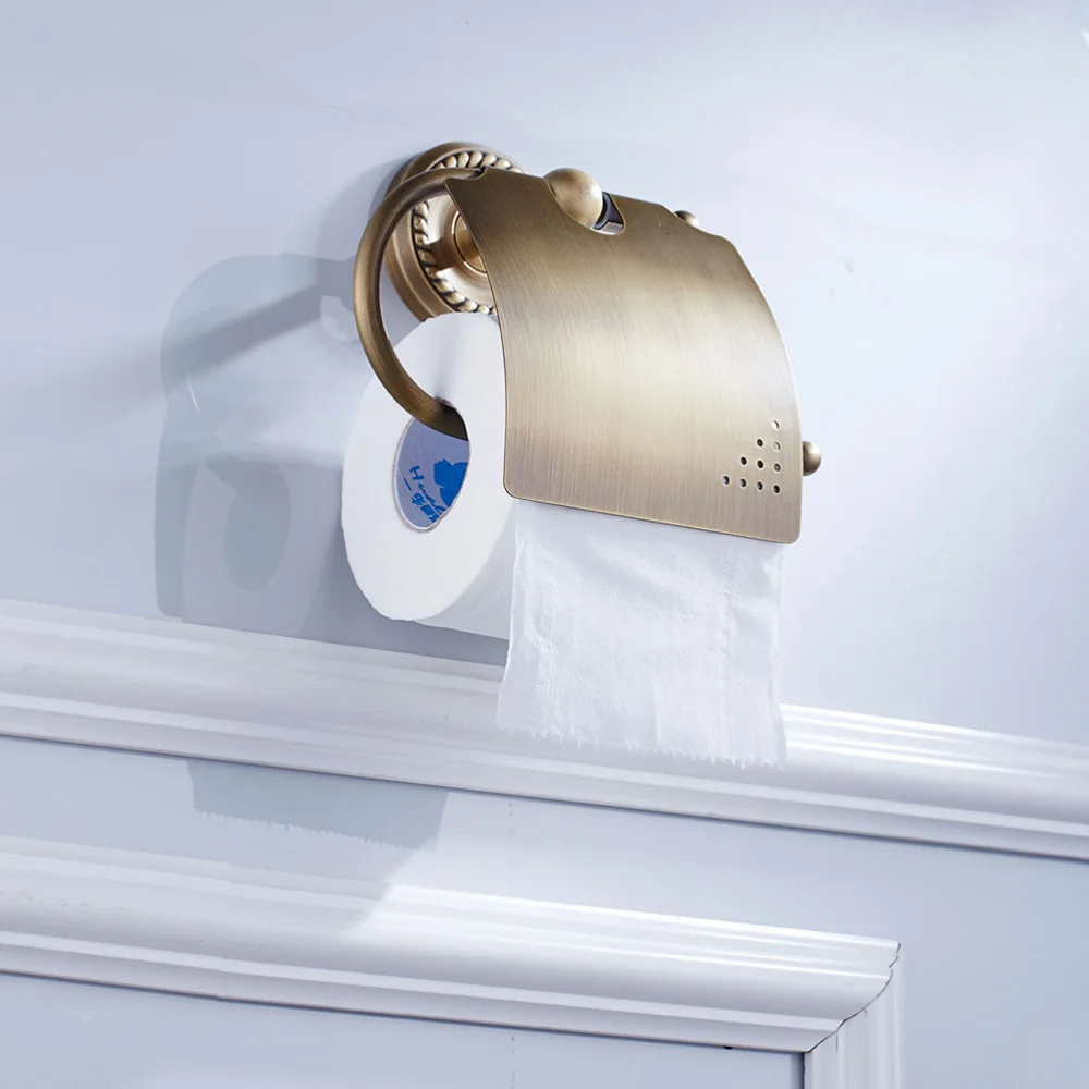 

1pc Holder Bathroom Accessories Bronze Toilet Brass Antique Roll Towel Paper Holder F6709