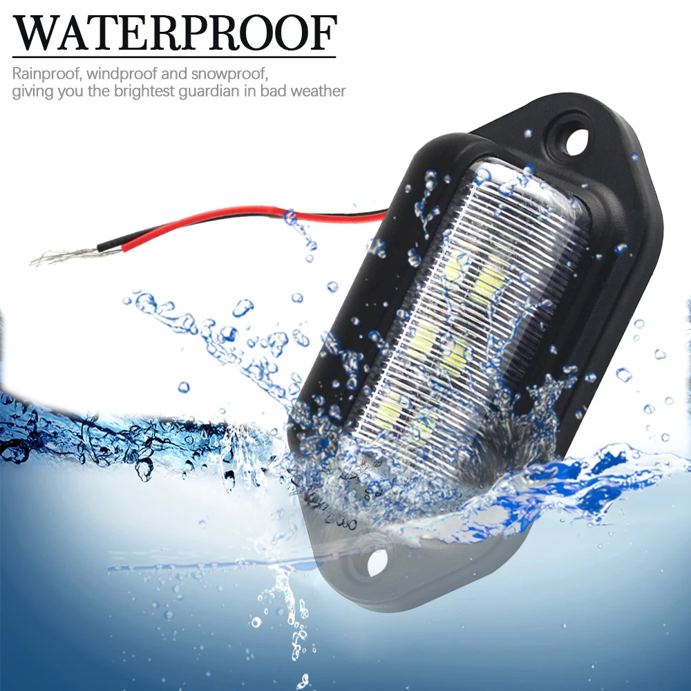 12V 6LED номерного знака светильник хвост s шаг лампы Грузовик номерной знак лодки