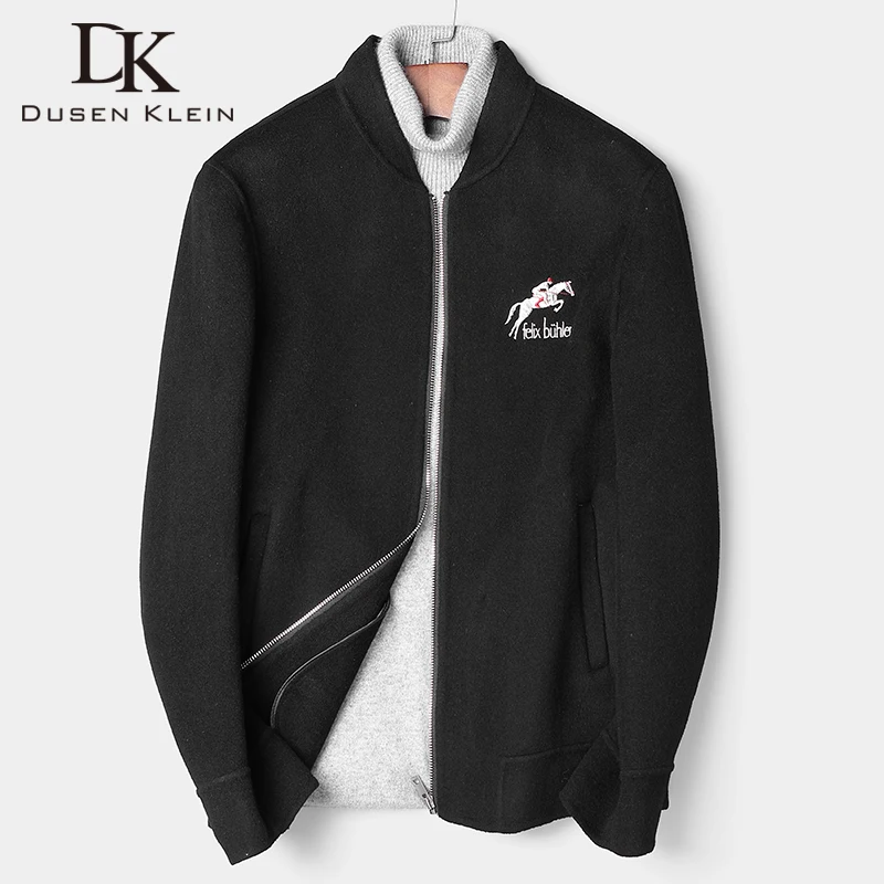DK New 50% Wool Clothng Men Black Fashion Woolen Jackets Autumn Boy Baseball Collar Coats | Мужская одежда