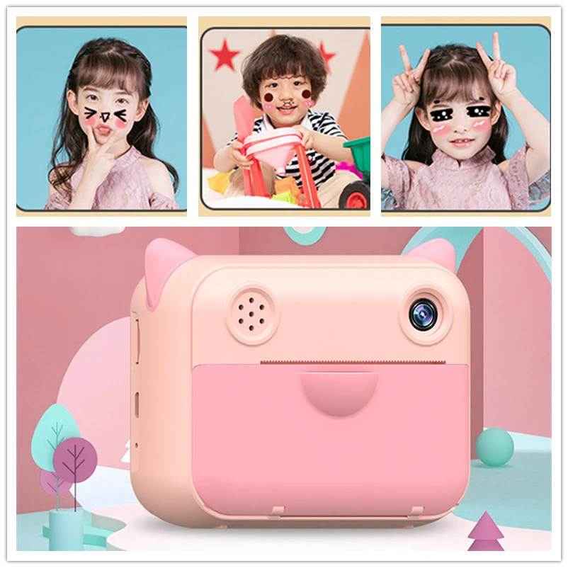 

Mini Children Print Camera HD video Recording Kids Instant Print Camera 1080P Digital Camera Kids Toys Christmas Gifts