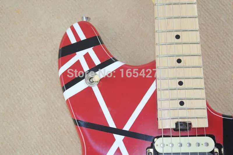 Высокое качество-Новое прибытие EVH Wolfgang Custom Shop электрогитара в красно-белой линии