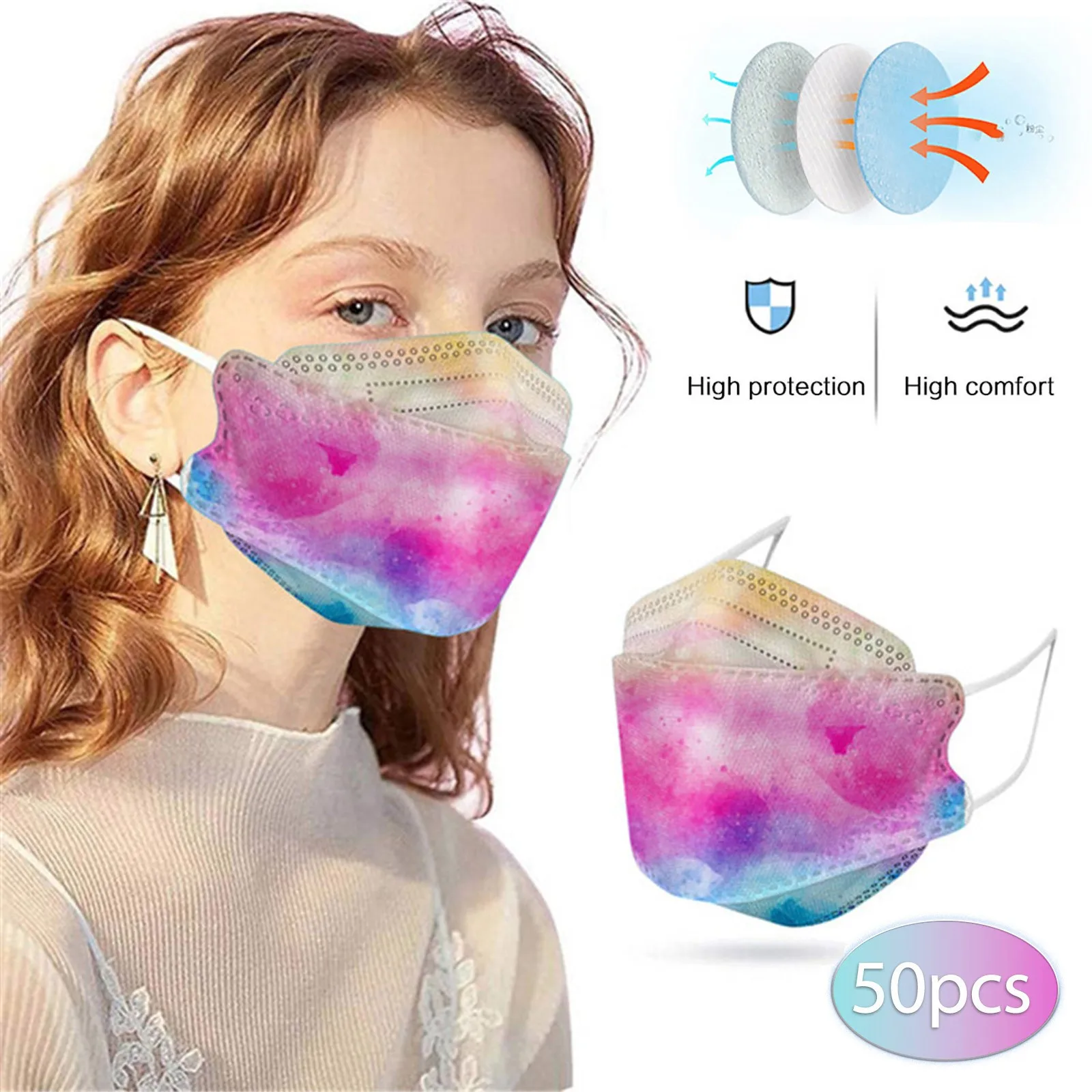 3d маски для защиты Реалистичная тушь лица с принтом модная Маска рта косплей