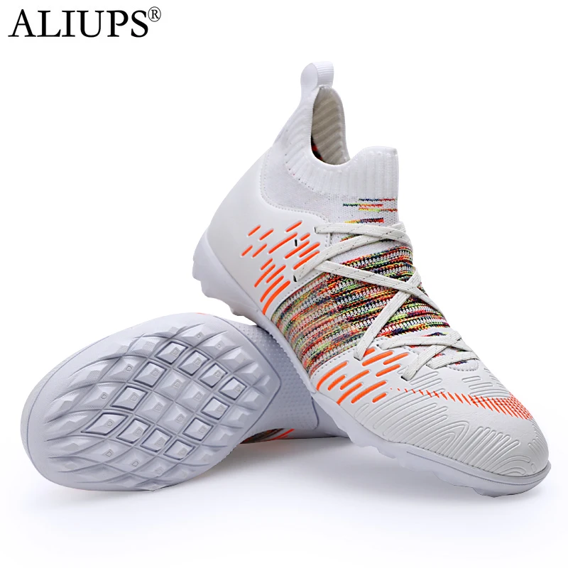 ALIUPS 2022 Football Shoes Men Futsal Flying Woven Breathable Football Boots Kids TF/FG Sneakers Soccer Cleats zapatos de futbol