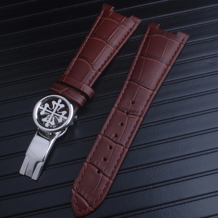 Черный, коричневый, синий браслет из натуральной кожи(подходит) Patek philpe Nautilus 25 мм x 14 мм