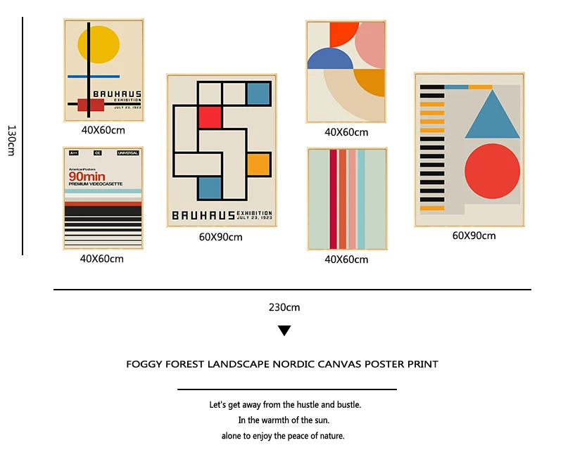 Скандинавский ретро постер с геометрическим узором абстрактная линия Картина на