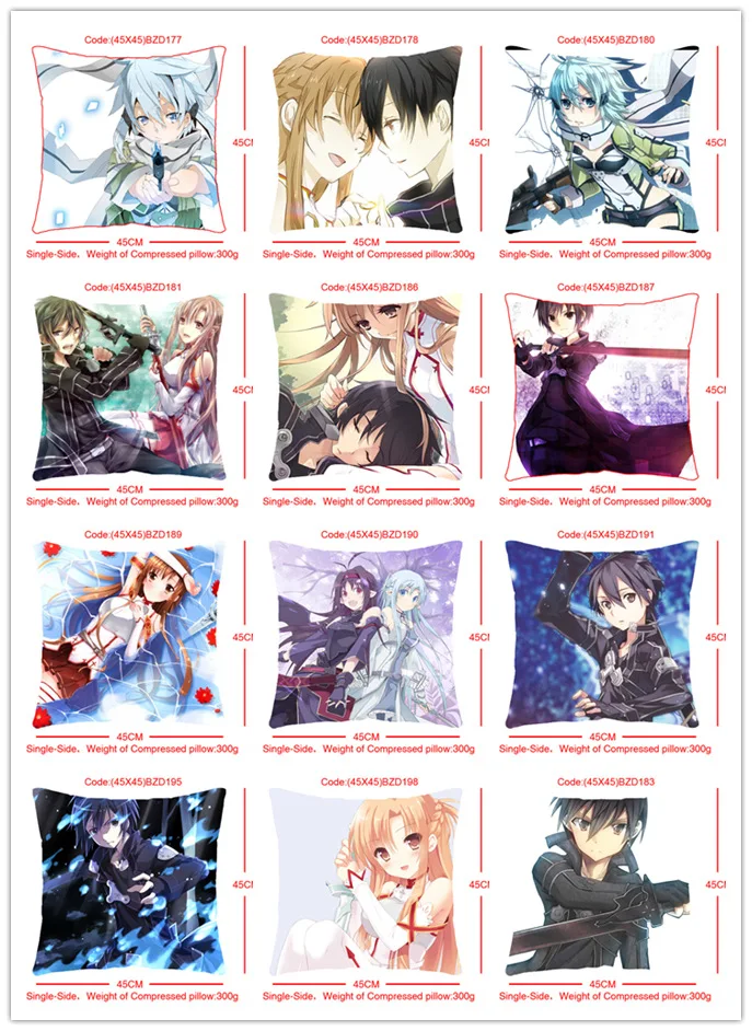 Stye 1 Sword Art Online Аниме заказной чехол для подушки дома спальни наволочки с