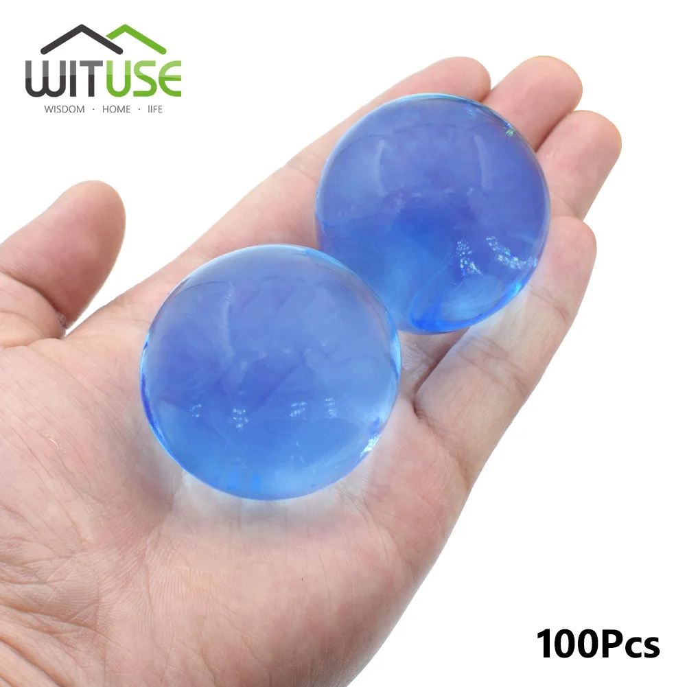 Blue WITUSE 100 шт/партия Большой гидрогелевый жемчуг в форме большой 40 мм кристалл почвы воды бусины грязи растут мяч свадьба растущая лампа - Цвет: Blue
