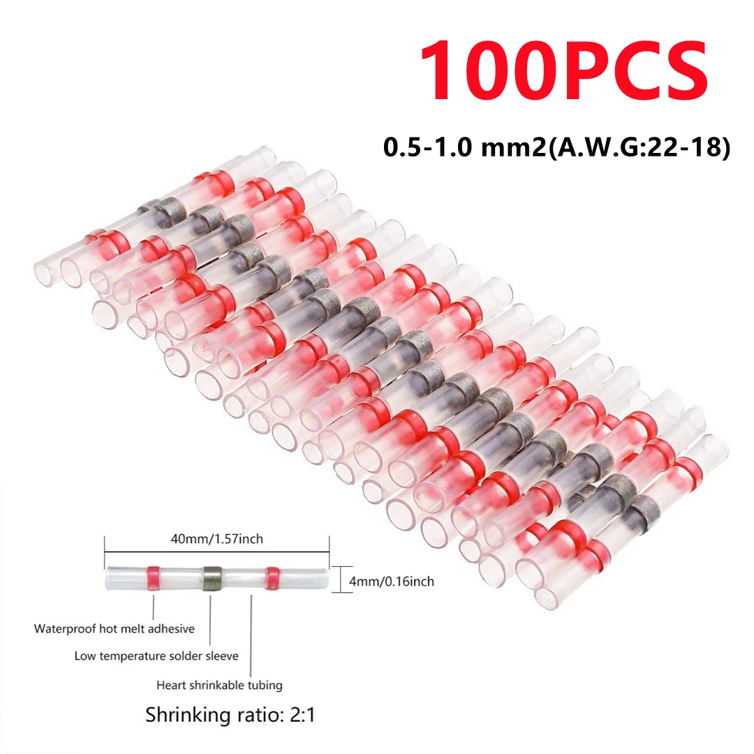 

10/50/100 шт., водонепроницаемые термоусадочные стыковые соединители