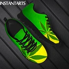Женские кроссовки на плоской подошве INSTANTARTS, брендовые дизайнерские туфли с принтом листьев марихуаны, на шнуровке, весна-осень 2021