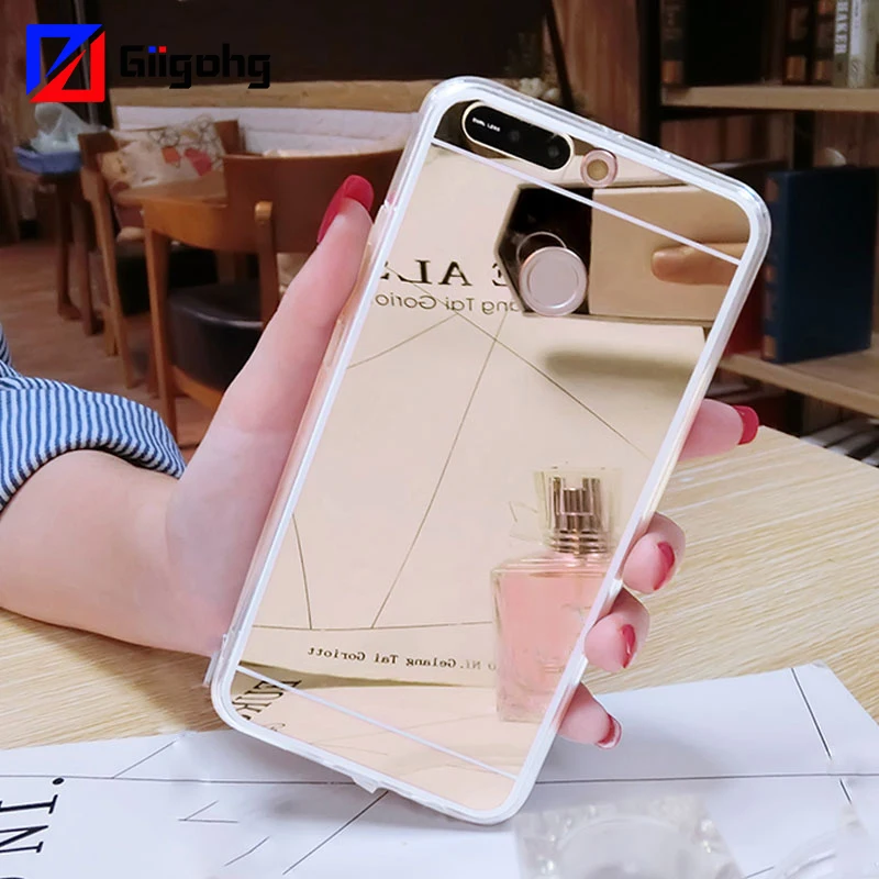Зеркальный Мягкий силиконовый чехол для huawei P30 P20 P8 P9 Lite mini P10 P Smart Plus Y5 Y6 Y7 Prime Pro