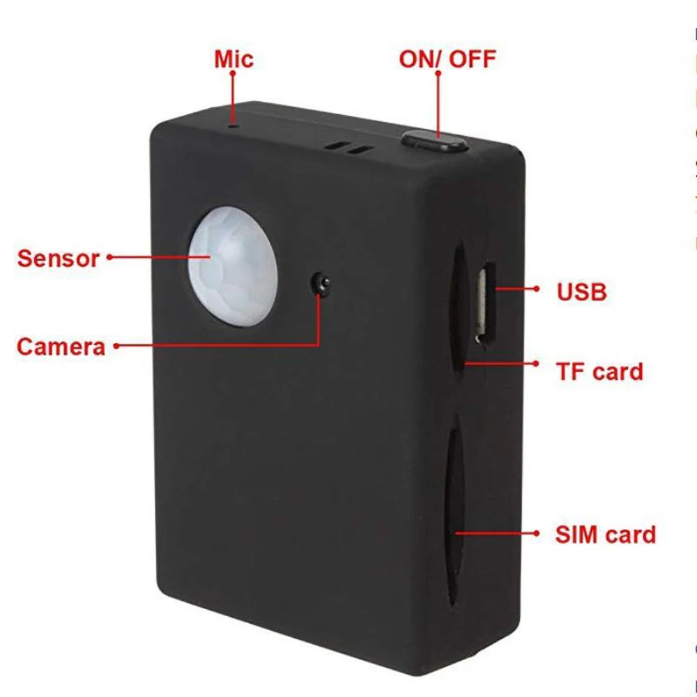

GPS Tracker Mini Smart Wireless PIR Motion Detector Sensor Supports High-definition Camera SMS MMS GSM Anti-theft Alarm System