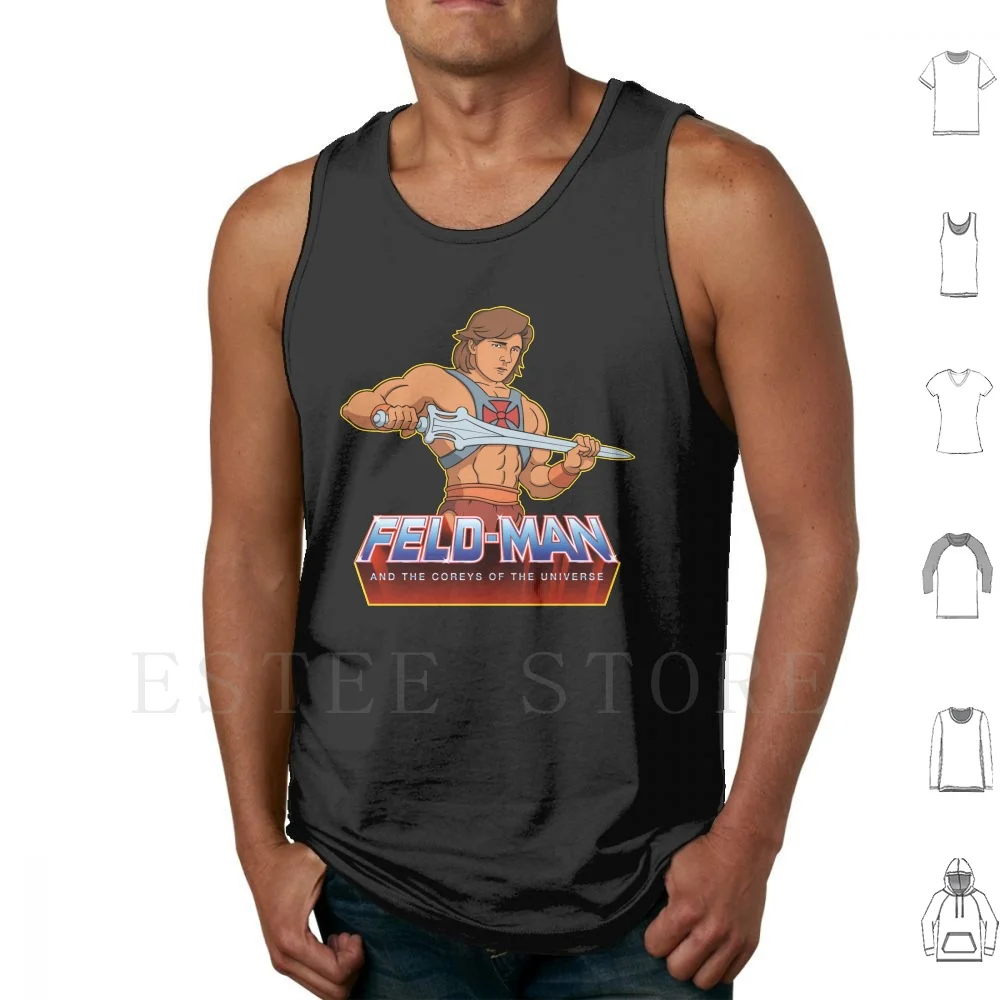

Feld-Man Tank Tops Vest Sleeveless He Man Corey Feldman Masters Of The Universe