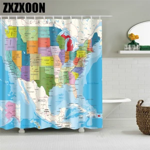 Занавеска для душа с цветами, розами, листьями, животными, слоном, фламинго, картой в африканском стиле, занавеска для ванной из водонепроницаемого полиэстера с крючками