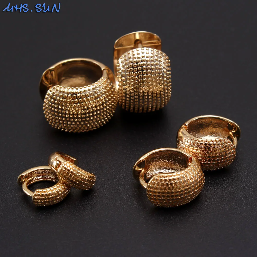 Женские серьги кольца MHS.SUN круглые золотого цвета в южноамериканском стиле