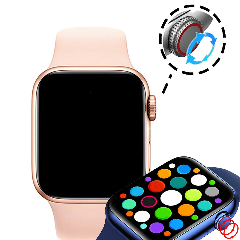 

Смарт-часы T55 + Series 6 с сенсорным экраном 1,75 дюйма для мужчин и женщин, ЭКГ, водонепроницаемый фитнес-трекер с пульсометром, Смарт-часы PK W26 T500 44...