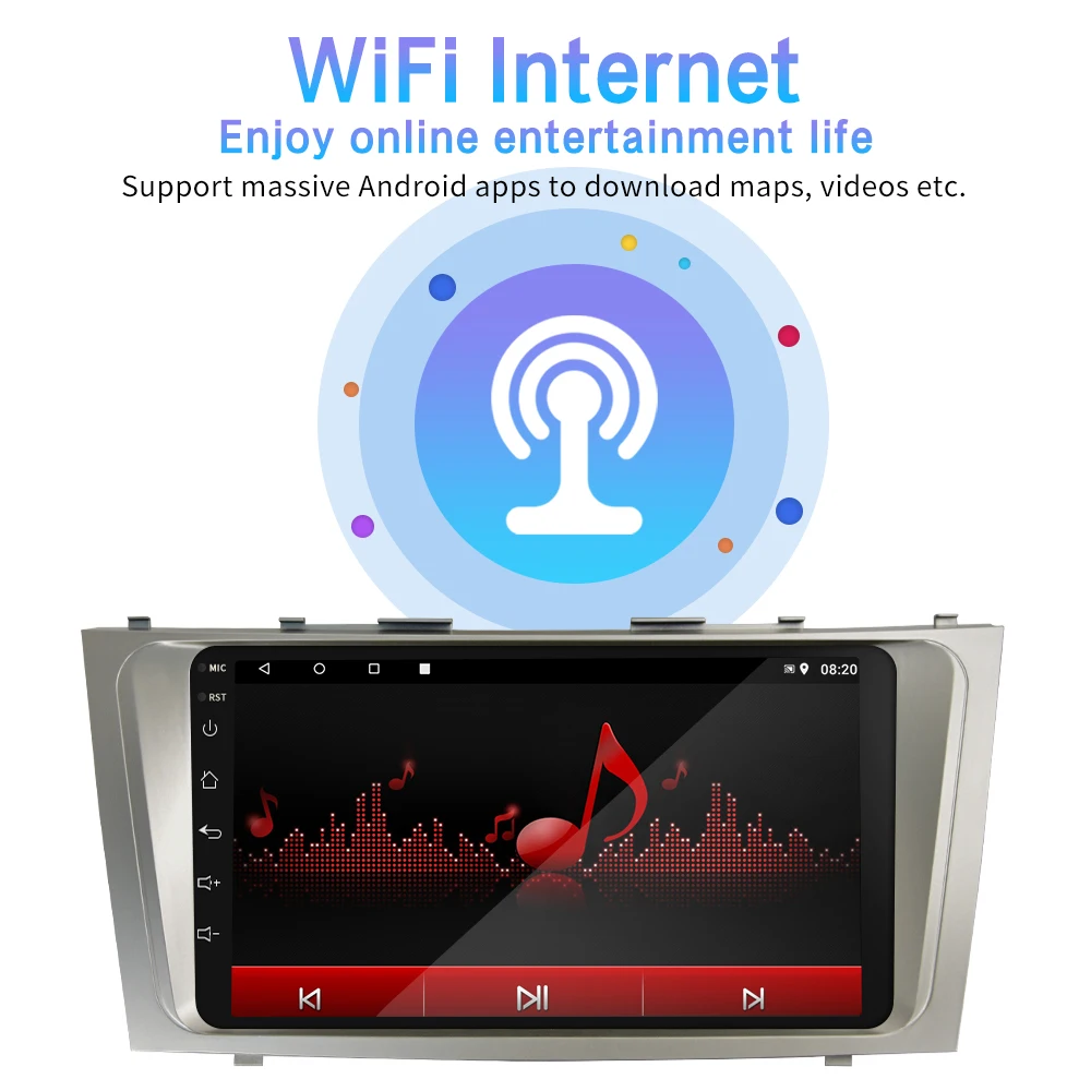 Автомобильный мультимедийный плеер Podofo 2din Android GPS навигация Wi-Fi Mirrorlink USB FM аудио