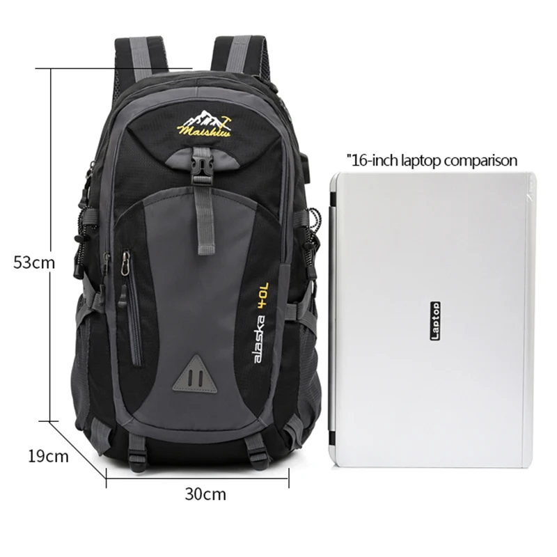 40L унисекс водонепроницаемый мужской рюкзак, дорожная сумка, спортивная сумка, сумка для альпинизма, пешего туризма, альпинизма, кемпинга, рюкзак для мужчин