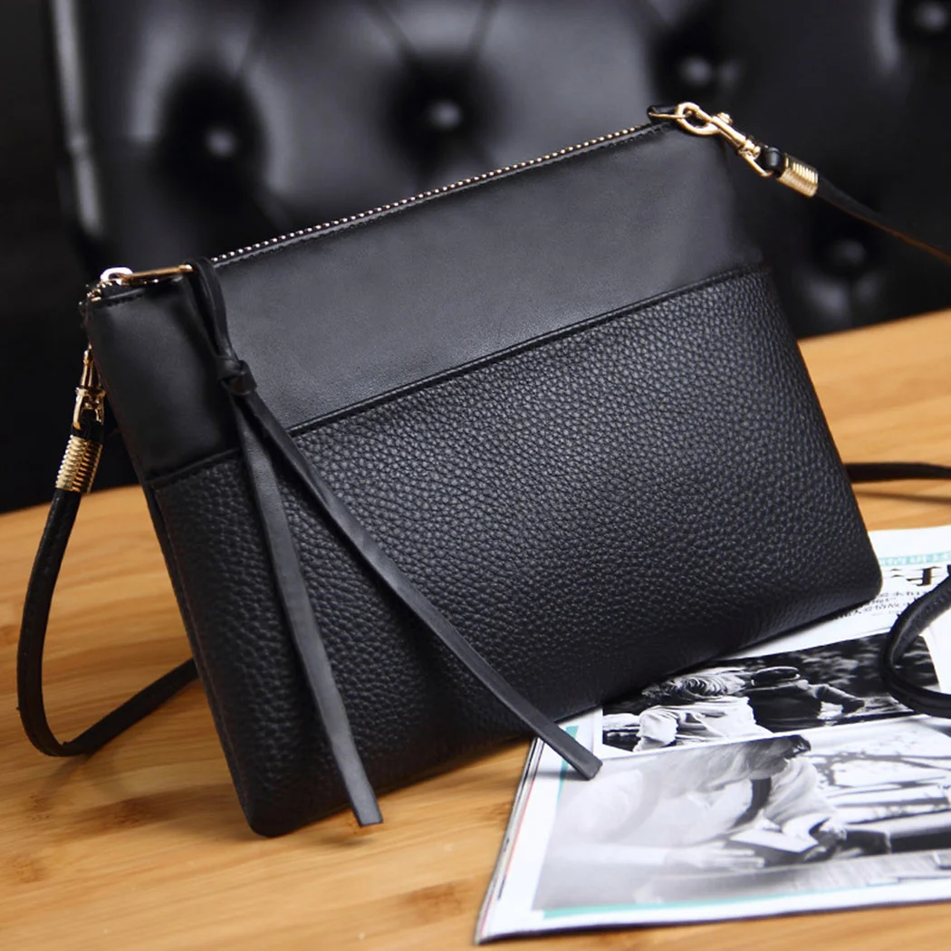 

Women's Clutch Bag Simple Black Leather Crossbody Bags Enveloped Shaped Small Messenger Shoulder Bags Big Sale Female Bag