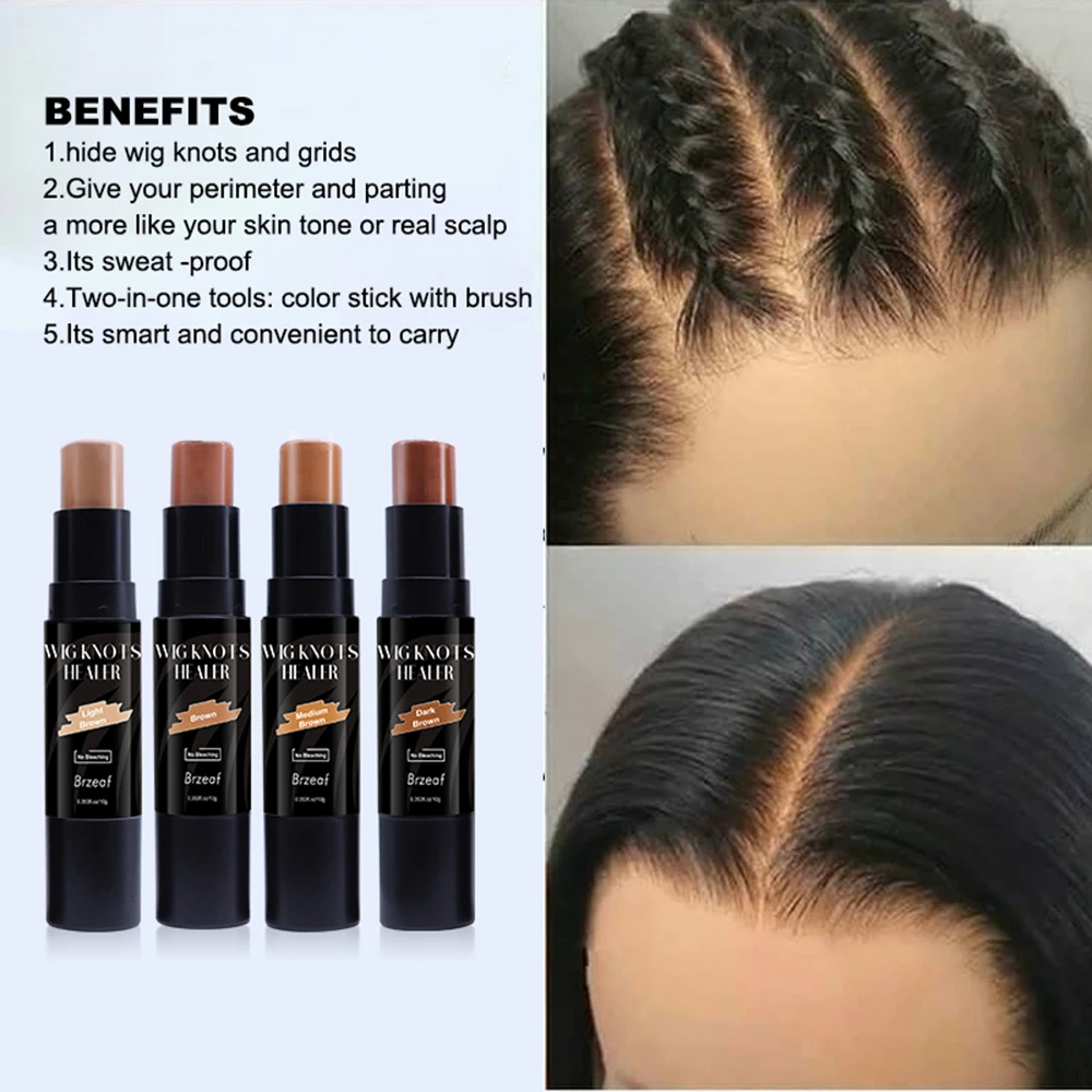 Hair Care No Bleaching Lace Dyeing Stick Portable Wig Knots Healer Sweatproof Lace Tint Stick For Wigs