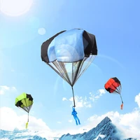 hand throwing mini soldier parachute funny toy kid outdoor game play educational toys fly parachute sport for children toy b1036