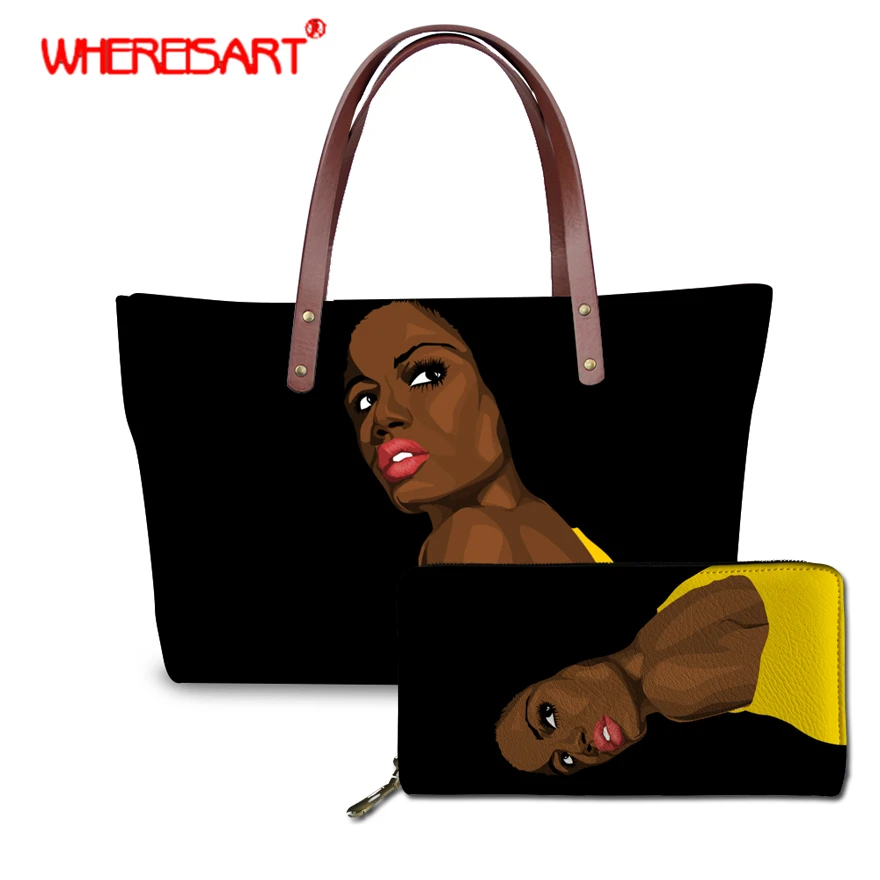

WHEREISART Bags For Women 2019 African Traditional Printed Female Designer Ladies Handbags High Quality Travel Bolsa Feminina