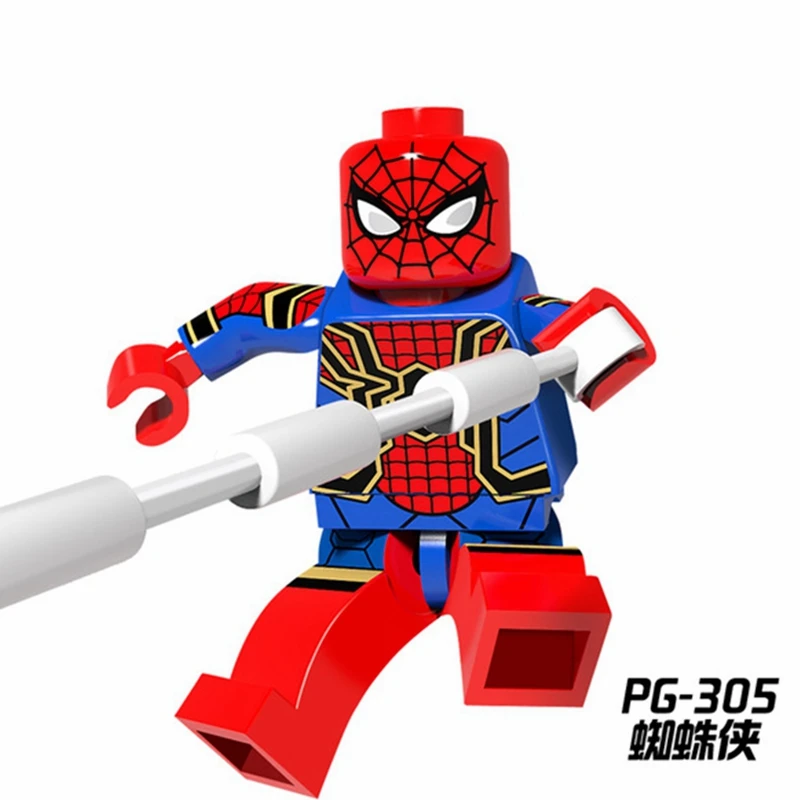PG305 Marvel Super Heroes Thanos Iron Man Thor Hulk Spiderman Batman Avengers Building Blocks Figures Playmobil Toys for Children Gift - Цвет: PG305