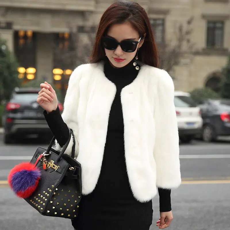 

Jacket Women Plus Size Short Fur Coats 2020 Autumn Fashion Faux Fur Splicing Imitation Rabbit Hair Cardigan Skinny Jackets Woman