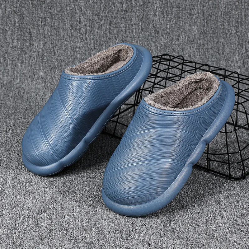 

2021 Winter Women's Plush Slippers Home Soft Waterproof Woman Cotton Slippers Warm Couple Female Chunky Slides zapatillas mujer