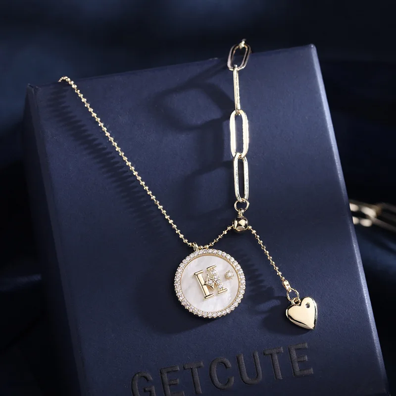 2021 модные ювелирные изделия золотые круглые кристаллы буквы H светильник