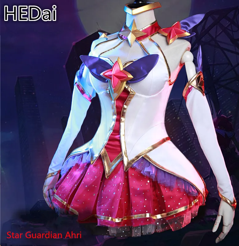 

Игра LOL звезда Magic девушка Девять Лис Ahri женский костюм для косплея платье Рождественский подарок костюмы; Комплекты одежды
