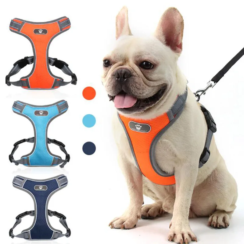 

Adjustable Nylon No Pull Dog Harness Vest For Big Dogs Outdoor Breathable Reflective Large Pet Dog Walking Harness Husky Pitbull
