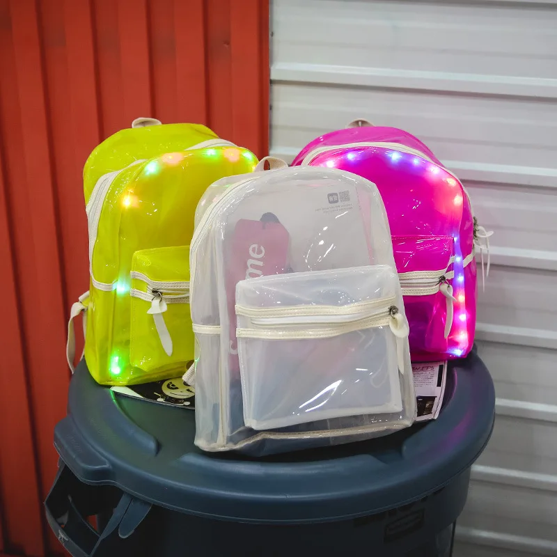 2019 модные блестящие сумочки для девочек роскошный Прозрачный светящийся розовый