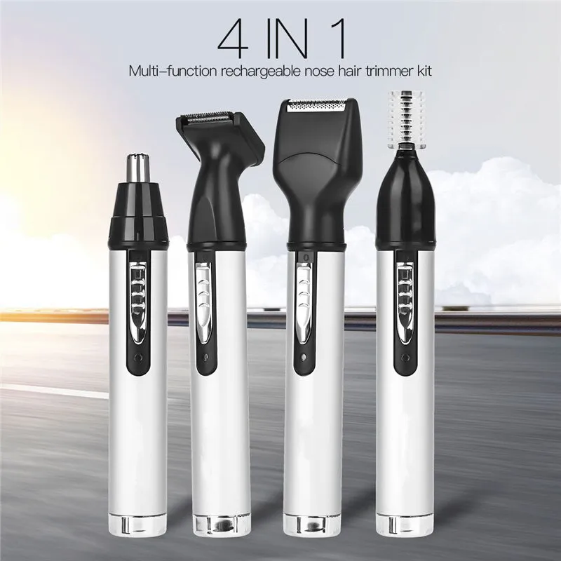 4 In 1 Multifunction Electric Nose Hair Trimmer Male Rechargeable Hairstyle Mini Shaver Ear Eyebrow Shaving Kit | Красота и здоровье