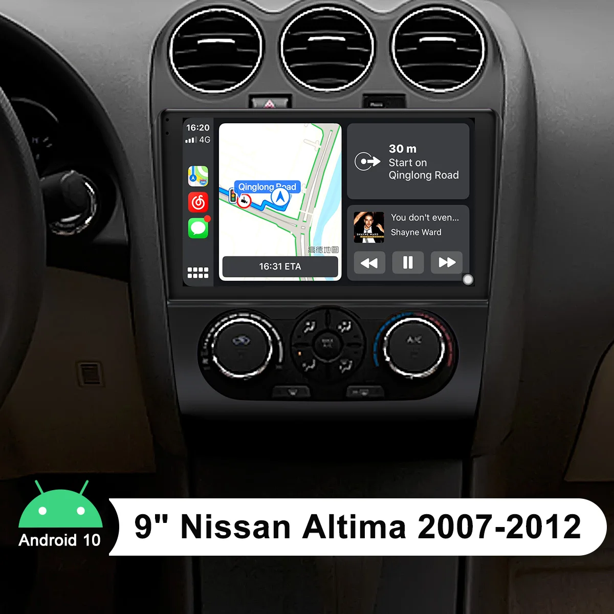 

Автомагнитола на платформе Android 10,0, 9 дюймов, с GPS и резервной камерой 1280x720, для Nissan Altima 2007-2012 (с ручным кондиционером)