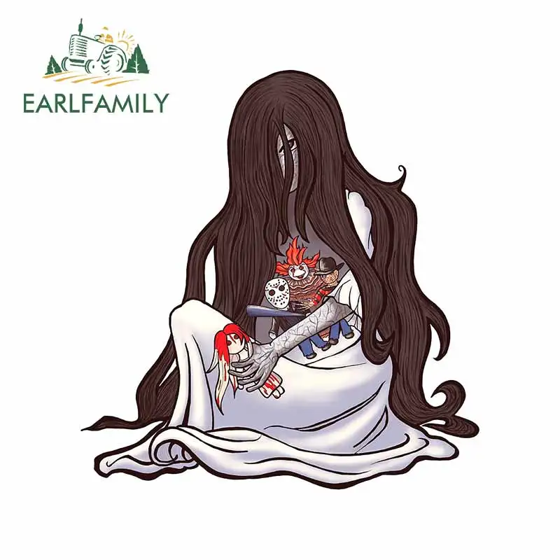 

EARLFAMILY 13 см x 12,1 см для Хэллоуина, аниме, автомобильные наклейки, водонепроницаемая наклейка, виниловый материал, подходит для фургона RV JDM