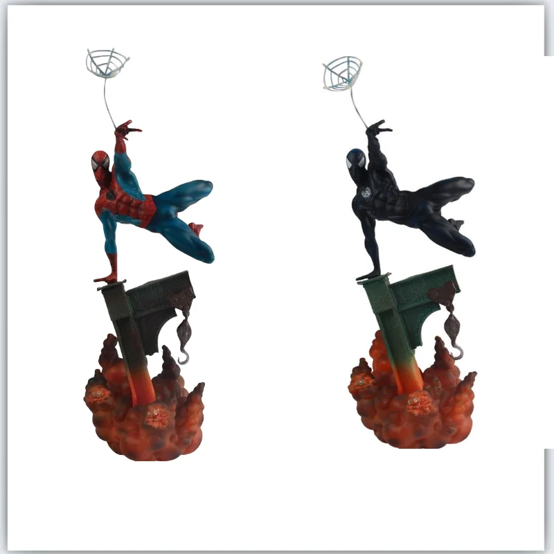 

Disney SpiderMan Scene Red Lights Black Venom Boxed Model Anime Figure Toys Hobbies Action Figures Christmas Gift for Children