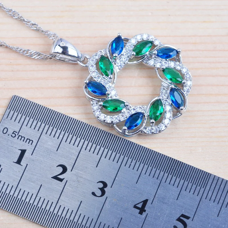 Безупречная основная губка для женщин Серебряный Цвет Ювелирные наборы зеленый