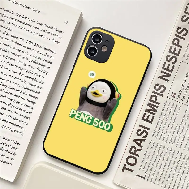 

cute animal Penguin Pengsoo Phone Case for iPhone 11 12 pro XS MAX 8 7 6 6S Plus X 5S SE 2020 XR Soft silicone funda