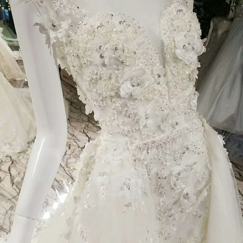 LSS005 свадебное платье с кружевомРоскошное со съемным кружевным кружевом на