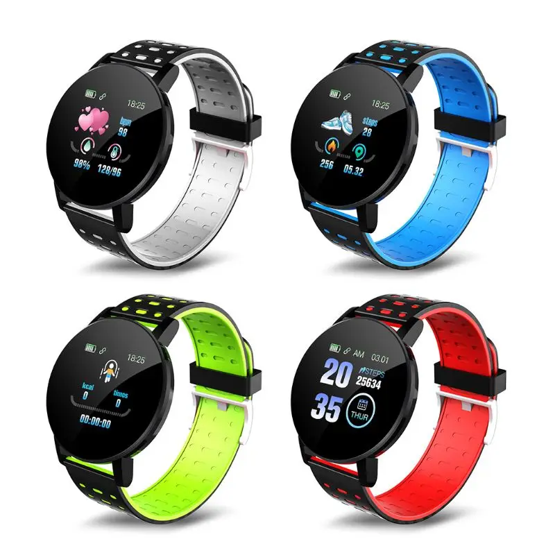 

119Plus Smartwatch Heart Rate Blood Pressure Wristband Bluetooth Fitness Tracker X3UA