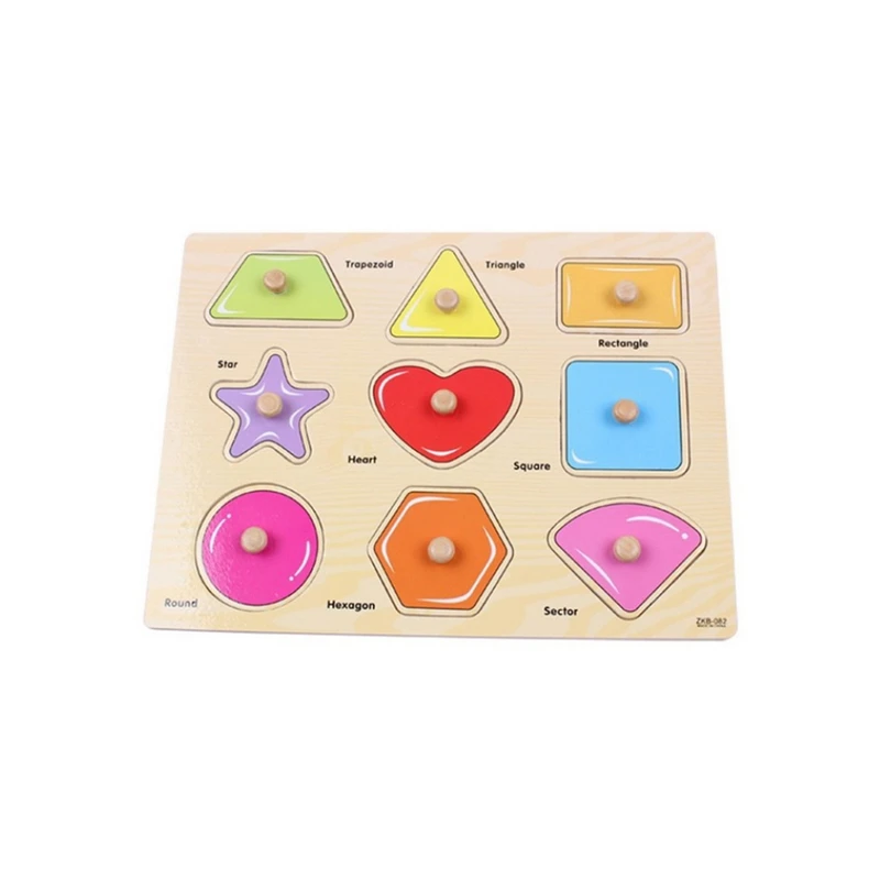 

Children's Wooden Puzzle Montessori Education Shape Cognitive Hand Grasping Toy Board Baby Gift Letter Mathematics
