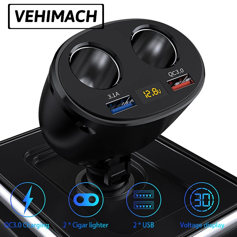 Автомобильное зарядное устройство QC3.0 с двумя USB-портами 12 В/24 В 120 Вт | Автомобили