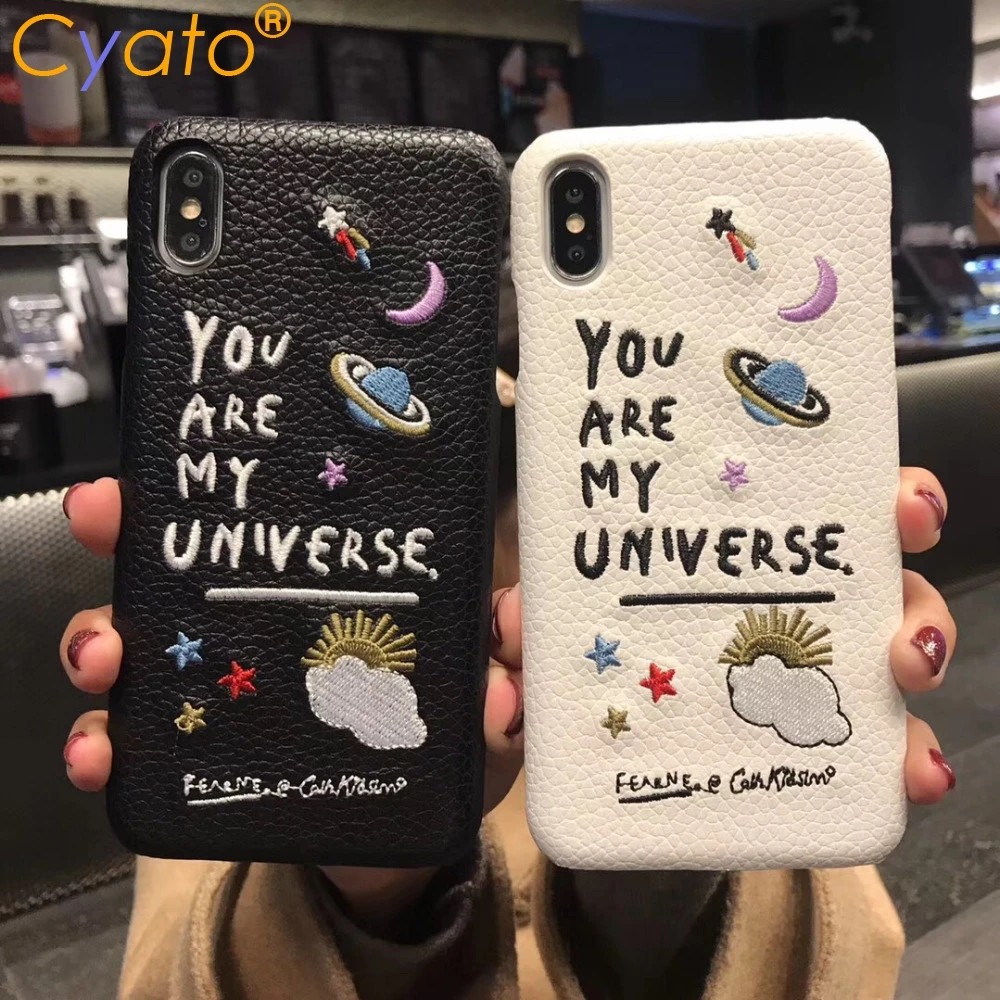 Роскошный кожаный чехол с вышивкой для iphone 11 Pro Max мобильный телефон изображением