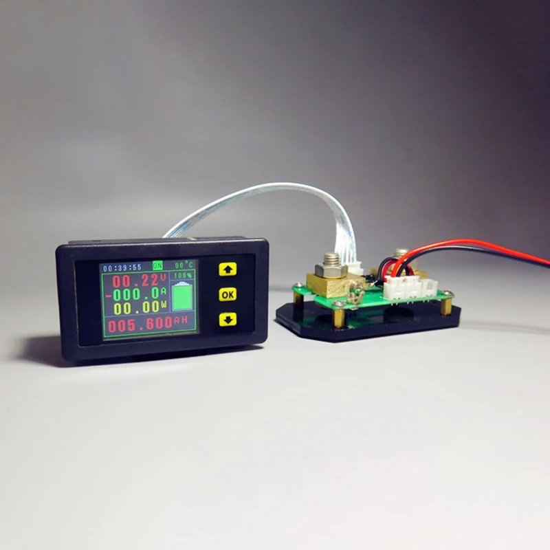 Комбинированный ЖК измеритель напряжения постоянного тока 120 В 200А кВт ч ватт
