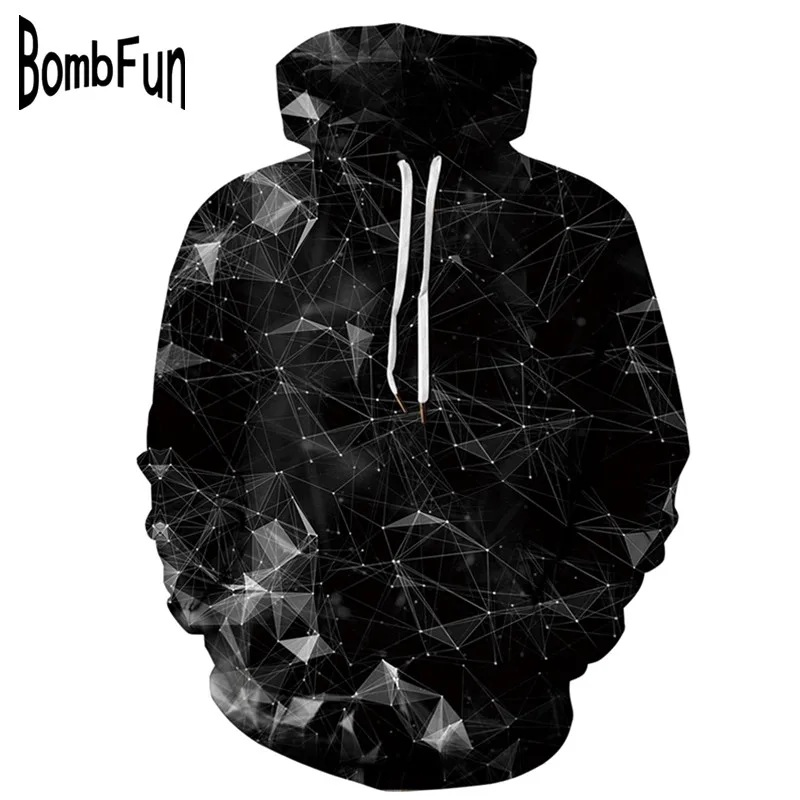 BombFun мужские толстовки с геометрическим 3d принтом худи Хип Хоп Толстовки Унисекс Пуловер Спортивные Костюмы Высокое качество топы