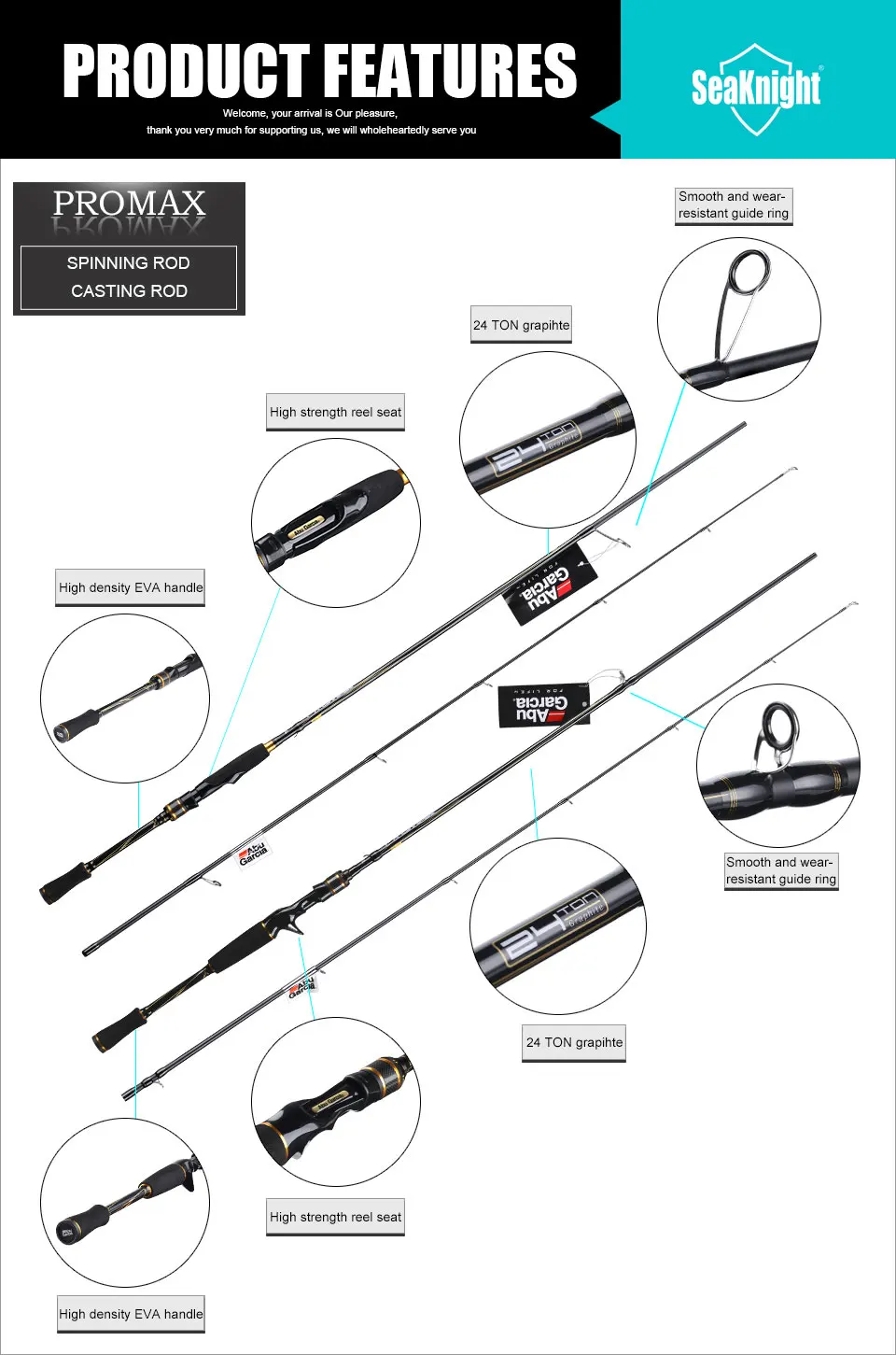 Abu Garcia PRO MAX PMAX спининг М MH ML мощность быстрый карбон спиннинг удочки кастинговое удилище 1.98M 2.13M 2.44M удочка зимняя удочка спининги для рыбалки карбон рыболовные снасти рыбалка для рыбалки