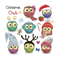 cute owls patches for christmas iron on parches for children clothing heat transfer vinyl sticker diy cartoon appliqued
