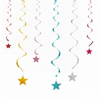 5 6pcslot star swirls string happy birthday spiral streamers for party scene layout birthday wedding hanging garland decor
