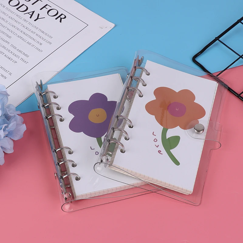 

1PC Kawaii A6 Diary Notebook Small flower hand ledger Cute lattice Agenda Binder